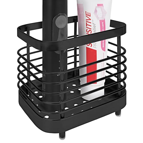 Linkidea Soporte para cepillo de dientes eléctrico, soporte de pasta de dientes de tocador inoxidable, organizador de una sola ranura compatible con la serie Oral-B iO, Philip Sonicare ProtectiveClean