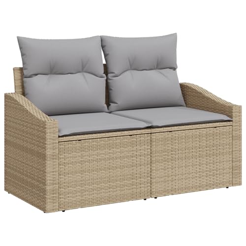 IBUQDDV Gartensofa 2-Sitzer mit Stauraum und wetterfesten Kissen in...