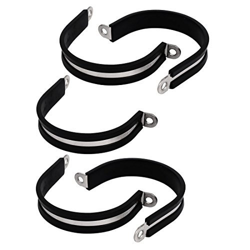 Aexit 55mm Dia fastener EPDM Rubber Lined P Clips Cable Hose Pipe Clamps Holder 5pcs Model:14as596qo644