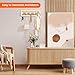 Homode Wooden Wall Hooks, Wall Mounted Coat Rack for Entryway, Boho Wood Pegs for Hanging Coats and Hats, Decorative Coat Hanger Purse Holder for Towel Key Jacket Bag Leash Cap