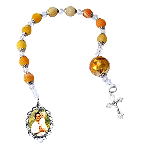 Saint Gianna Berretta Molla Patron of Pediatricians Chaplet Pocket Purse Rosary with Prayer Card Holy Card