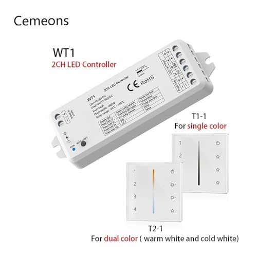 Atenuador LED WT1 con panel táctil de vidrio T21 para regular luz estable 4