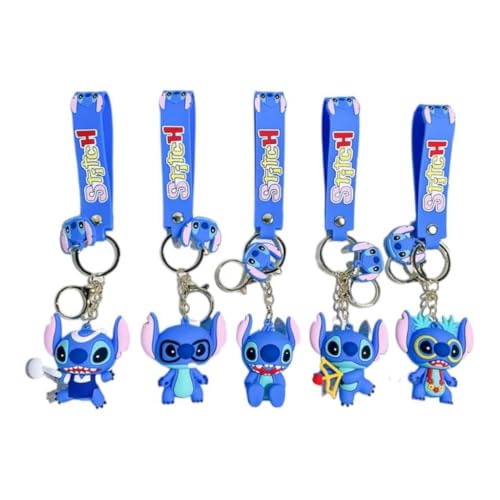 Kit com 2 Chaveiros do Stitch em PVC – Disney Lilo & Stitch – Robusto e Detalhado, com Gancho Metáli