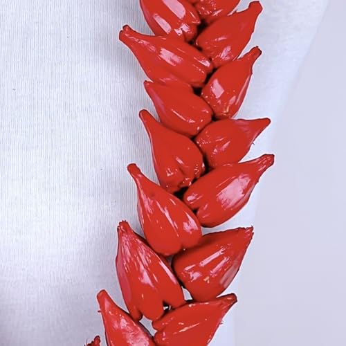 Ula Fala Necklace Samoa Red Ula Fala Red Chain Natural Decor Beach Gifts3