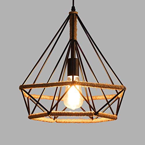 Lustre en fer recyclé haut de gamme en forme de cage à oiseaux industrielle