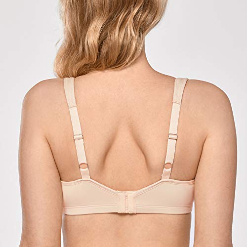 Delimira Sutiã sem Costura Minimizador Feminino com Figura Completa e Plus Size com Armação Bege 34C