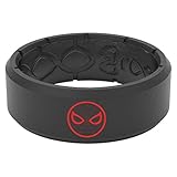 Marvel - Spider-Man Icon Edge Silicone Ring by Groove Life - Breathable Rubber Wedding Rings for Men, Lifetime Coverage, Unique Design, Comfort Fit Ring - Size 8