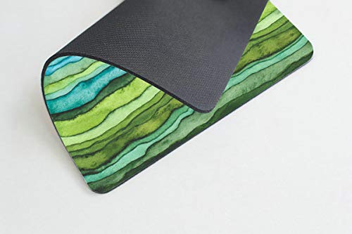 Smooffly Mouse pad Bright Blue and Green Waves,Watercolor wavy texture Design Mousepad Non-Slip Rubber Gaming Mouse Pad Rectangle Mouse Pads for Computers Laptop - Thumbnail 5