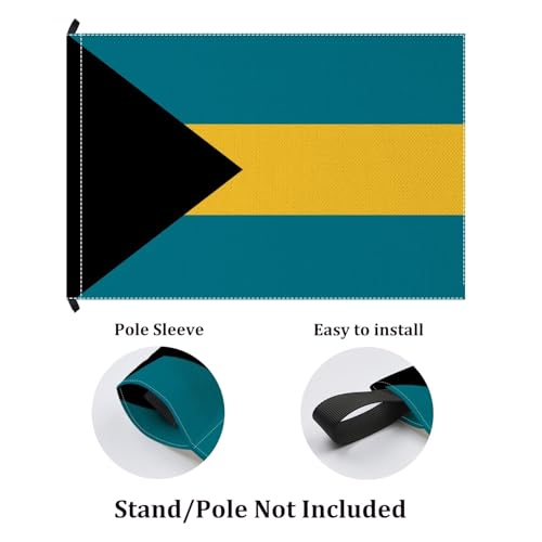 Drapeau des Bahamas double face anti-décoloration pour extérieur