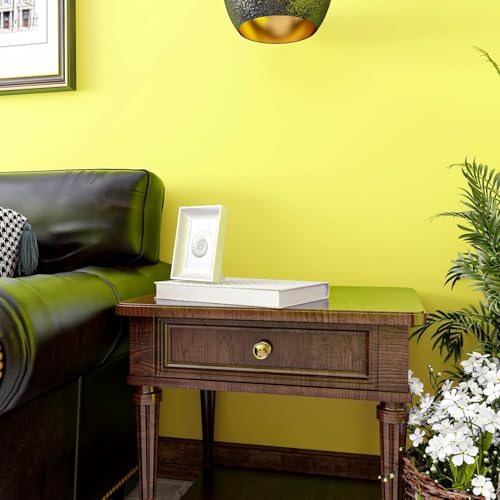 Image of Lemon Yellow Solid Matt Peel and Stick Wallpaper Contact Paper Wallpaper Modern Self Adhesive Wallpaper Decorative Removable 2 x 25 Feet