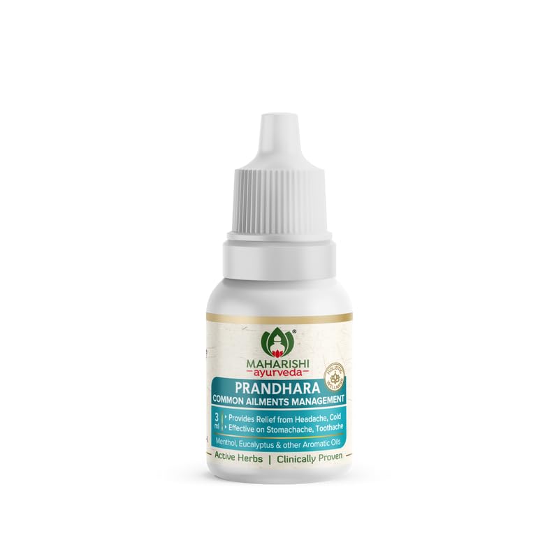 Maharishi Ayurveda Prandhara- Ayurvedic Oil for Common Ailments | For Nasal Congestion, Headache & Toothache | Multi-Purpose Oil | Relief From Cold, Cough| 3ml - Pack of 1