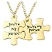 JOVIVI 2pc You Are My Person Puzzle Alloy Pendant Necklace Jewelry Set - Valentines Day Best Friend Gift