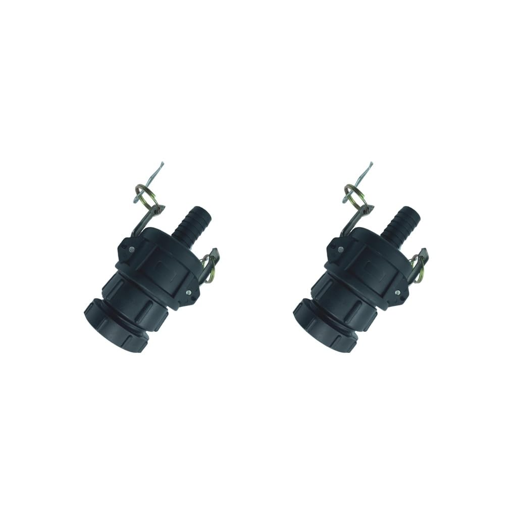 2 zestaw IBC adapter złącza zbiornika 5 cm do węża kran armatura zaworu części 25 mm, czarny