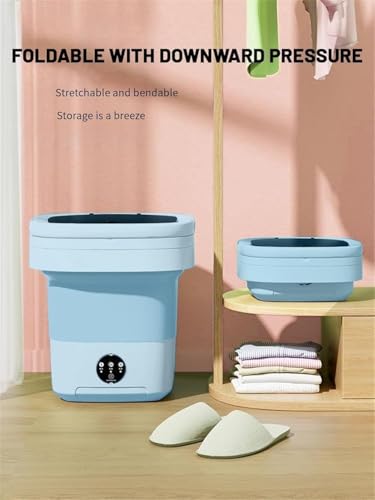 Image of Portable Washing Machine, 16L Mini Washing Machine With Spin Basket, Small Portable Washer Machine Suitable for Underwear Small Clothes Dryer FOR CLEAN (SHAPE 2)
