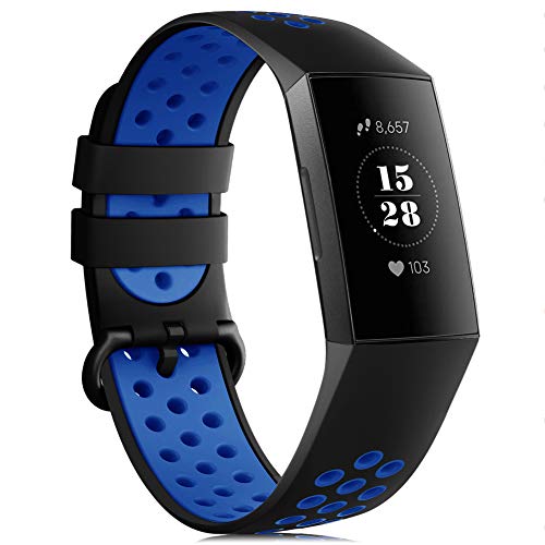 Gogoings Correa Compatible con Fitbit Charge 3/Charge 4 Straps, Pulsera de Silicona Deportiva Acesorio de reemplazo Ajustable para Charge 3 SE, per Mujeres Hombres Grande Piccolo