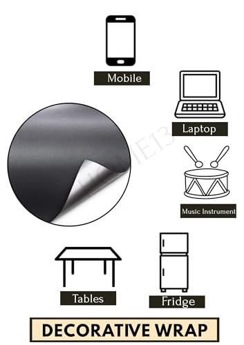 Image of HOME13 Self Adhesive Vinyl Wrap Charcoal Black Metallic Wrap for Car Sticker & Bike Wrap Sheet Automotive DIY Sticker & Decal Roll Film(Charoal Black, 20 Inch x 200 Inch)