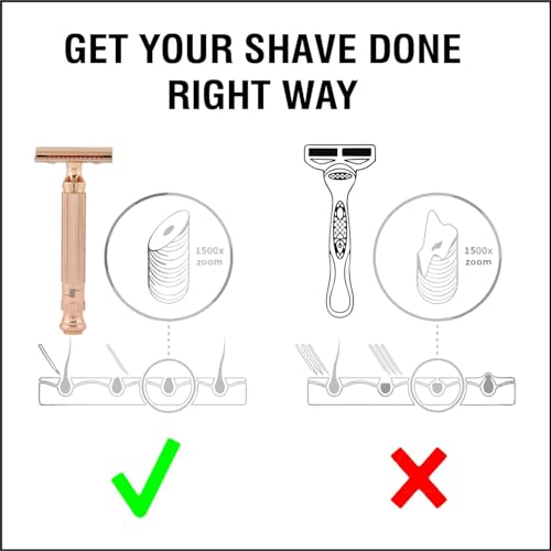 Image of PEARL Shaving Double Edge Close Comb Safety Razor L-55 (Mellow Apricot) Made With Brass Metal Father Day Gift Option