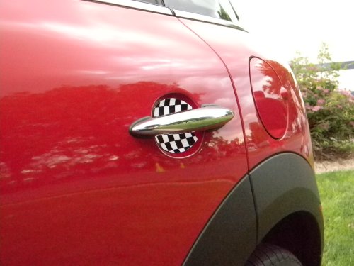Cupeez for Cars Mini Cooper Checkered Flag Car Door Handle Scratch Guards Protectors Qty 2 Fit All