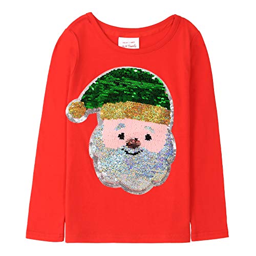 Image of Christmas Shirts for Girls and Boys Flip Sequin Santa Christmas Tree Kids T-Shirt Clothing