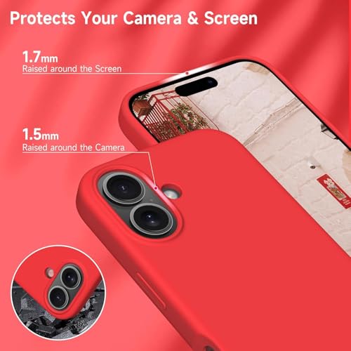Image of Back Cover Compatible with iPhone 17 Case (6.3) Soft Touch Slim Liquid Silicone Full Protection Shock Proof Back Cover for iPhone 17 (SC Red)