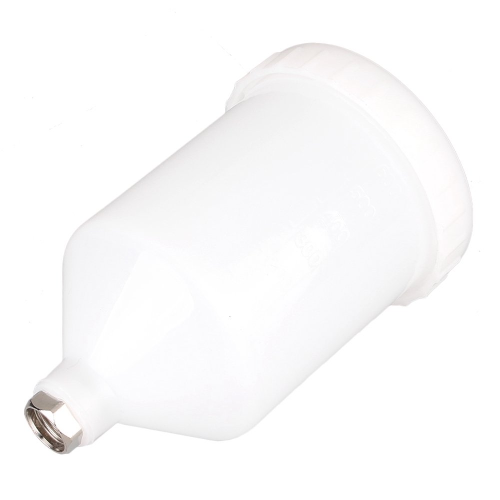Mallofusa 600ml Spray Paint Gun Cup Air Gravity Feed Paint Spray Auto Car Pot Threaded Connector Capacity for Spray Gun White