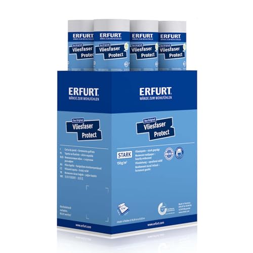 Erfurt Vliesfaser Protect 210 Weiß überstreichbare Vliestapete weisse Strukturtapete 6 Rollen 10.05 x 0.53m