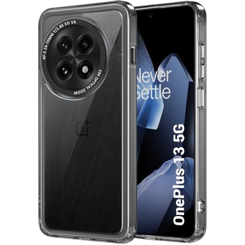 Image of TheGiftKart Hybrid Shockproof Back Cover Case for OnePlus 13 5G | Stylish Camera Border | Electroplated Buttons | Crystal Clear Hard Back Cover Case (TPU & PC, Smoked Bumper)