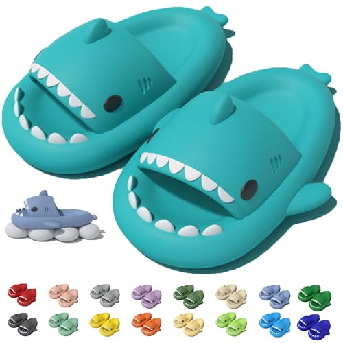 Jfxgjuv Sharky Chanclas Originales, Sharky Chanclas, Sandalias Shark, Original Shark Slides Non Slip Cloud Pillow Slippers Shark Slippers Sandals for Men Women Kids