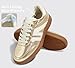 LUCKY STEP Women Classic Retro Gum Sole Fashion Sneakers Casual Tennis Skate Shoe Genuine Leather Walking Footwear Anti Slip Trainers(Gold,9)