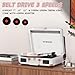 Vinyl Record Player with Built-in Speakers 3-Speed Vintage Record Player Bluetooth Portable Suitcase Turntable Belt-Driven LP Player Support RCA Output and Headphone Output (White Rose Gold)