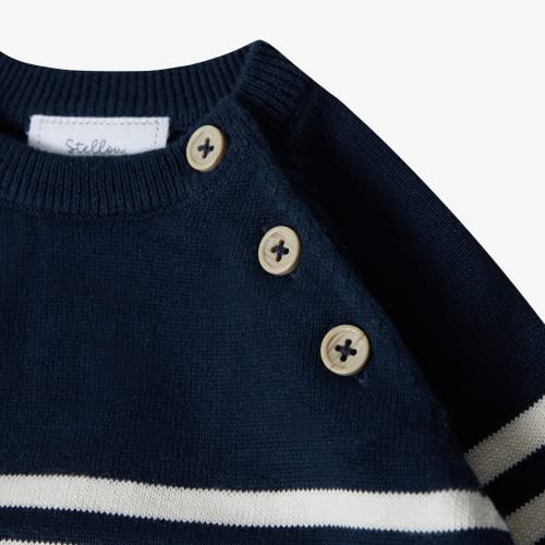Stellou & friends 100% Cotton Knit Long Sleeve Sweater- Striped Baby Pullover for Toddlers, Boys, Girls- Unisex (0-4 Yrs)3