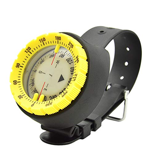 Brújula de Buceo Profesional Impermeable 50m Amarilla miniatura 4