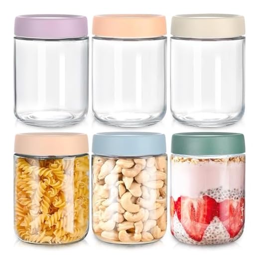6 Pack Airtight Overnight Oats Containers