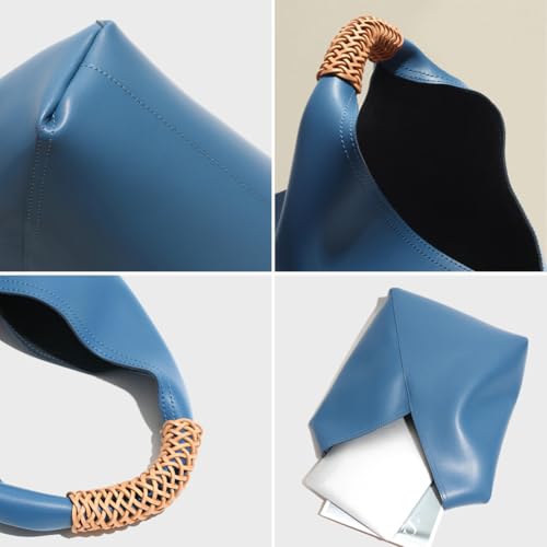 Women's Soft Genuine Leather Shoulder Bag Trendy Triangle Tote Purse Large Working Handbag Designer Satchels3