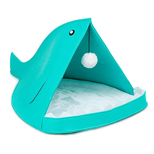 Panier requin pour chat et chien : niche épaisse en flanelle isolante pour l'hiver