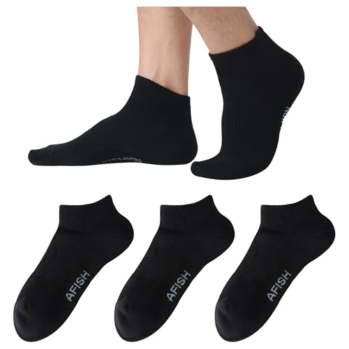 AFISHION Ankle Socks for Women&Men,Athletic Running Socks,Anti Odour Mens Socks Low Cut No Show 3 Pairs