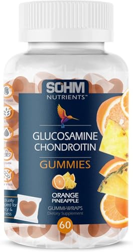 SOHM Glucosamine 250mg and Chondrotin 200mg Gummies 60 Count Individually Wrapped, Supports Joints Health and Bones Health, Glucosamine Chondroitin High Strength Gummies for Mens and Women