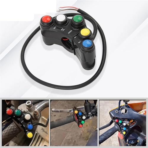 Guidon 22mm commande manuelle robuste 5 boutons pour motocross de course - 5