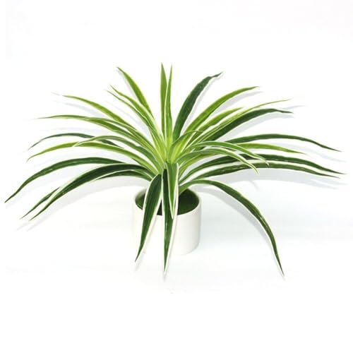 Fituenly Artificial Chlorophytum, Spider Plant Flowers Bonsai for Home Garden Office Decoration (pot No Include)