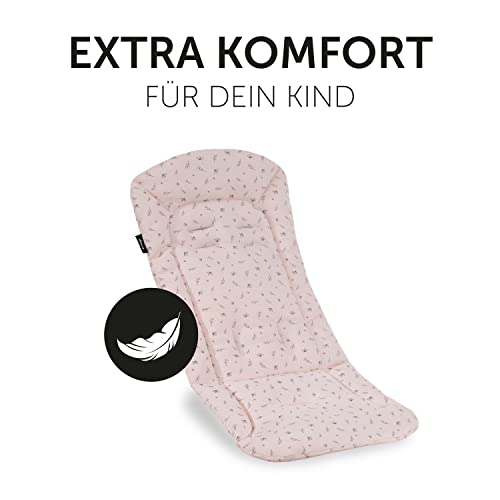 hauck Universal Sitzauflage für Buggys Kinderwagen & Fahrradanhängern aus Atmungsaktiver, Weicher Baumwolle, Einfache Befestigung, für Sommer & Winter (Pushchair Seat Liner, Flowers Rose)