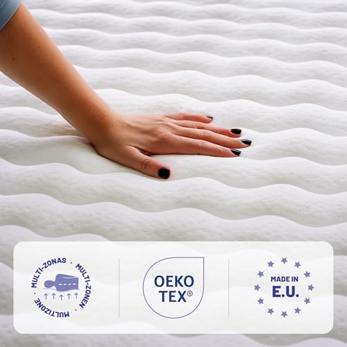 Naturalex - Titanium - Matratze 80x190 cm - Pack x2 - Kaltschaummatratze 15 cm Hoch - H2 - Oeko-tex Zertifiziert - Latex Blue 7 Zonen – Bild 8