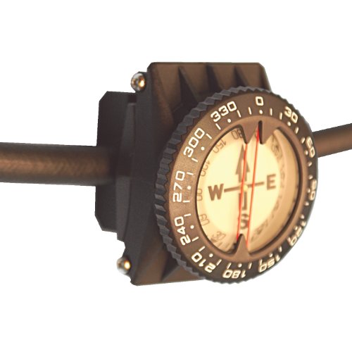 Brújula luminosa Trident con visor lateral y clip para manguera