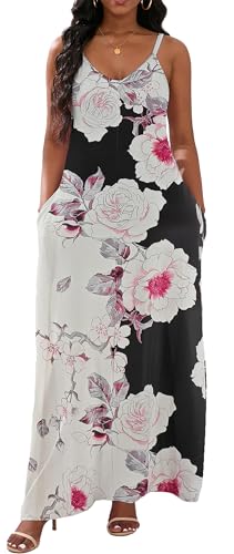 Image of vunahzma Womens Casual Fashion Sleeveless Plus Size Loose Long Sexy Maxi Dress with Pockets