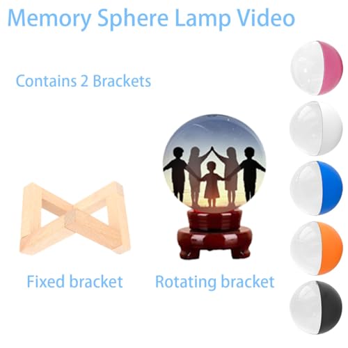 2026 New 2.7'' Memory Sphere Lamp, Memory Orb Ball, Video Crystal Balls, Wireless Floating Display for Videos & Pictures with Sd Card Slot, USB-C Rechargeable, for Personalized Gift (SD-Black) - Image 5