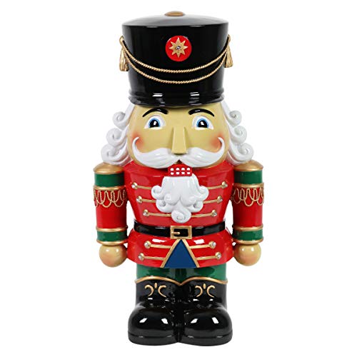 Exhart Hand Painted Nutcracker Soldier w/Battery-Powered LED Uniform– Indoor/Outdoor Christmas Nutcracker w/Traditional Ceremonial Soldier Dress- Durable Weather-Resistant Resin, (10.5” x 7.5” x 19”) - Thumbnail 2