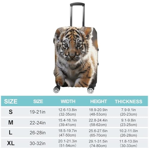 Cute Tiger Travel Luggage Cover Anti-scratch Suitcase Cover Elastic Suitcase Protective Cover Fits 19-32 Inch Luggage S2