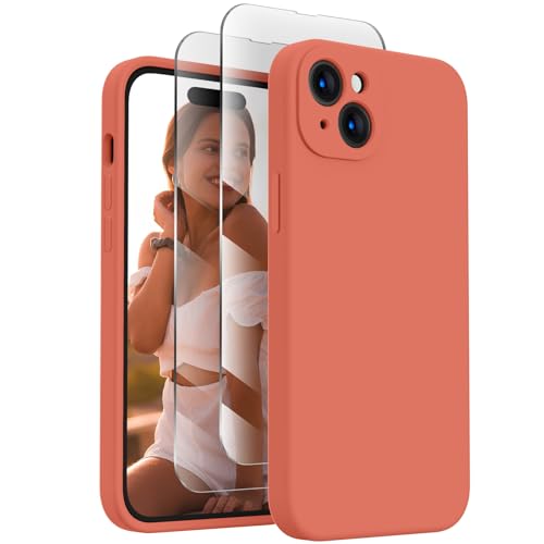 Image of FireNova Designed for iPhone 15 Case, Silicone Upgraded [Camera Protection] Phone Case, Soft Anti-Scratch Microfiber Lining Inside, 6.1 inch, Pink Pomelo