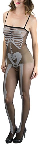 Image of ToBeInStyle Women's Scary Skeleton Leg Bones Halloween Hosiery Tights & Thigh High Stockings