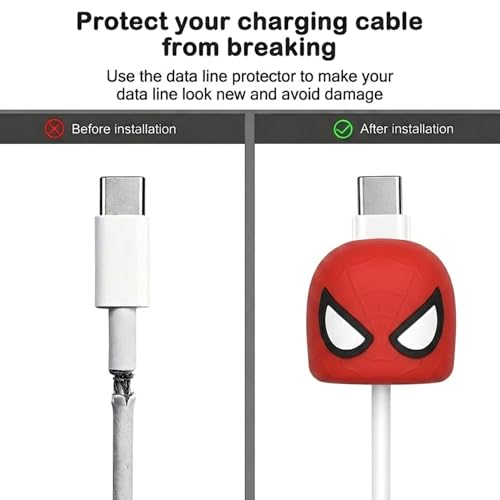 Image of Compatible for iPhone Charger Case Cover, Funny Cartoon Character, Silicone Charger Case Compatible for 18-20W 360 Degree Full Protection Cover (Spider Man)