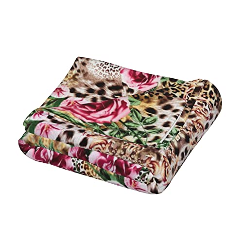 Couverture en flanelle léopard et rose pour canapé et lit douillet - 5
